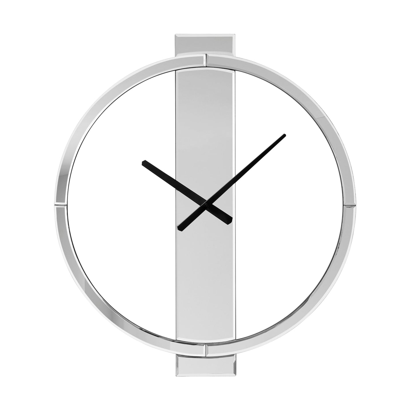 SHYFOY Wall Clock Decorative Large Clock Living Room Decor - 23" Big Clocks All Mirror Glass Finish, Modern Clock for Wall Round Wall Decor for Office Bedroom Fireplace