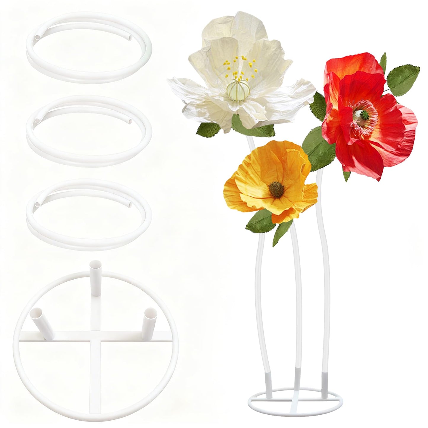 X-Kingsun 1Pack 19.69Ft Giant Flower Stand White Flexible Pipe for Decoration Flower Pole Display Stand Large Diameter PVC Pipe Stem Tubing for Crafts Floral Wedding Decor Balloon Arches DIY Crafts