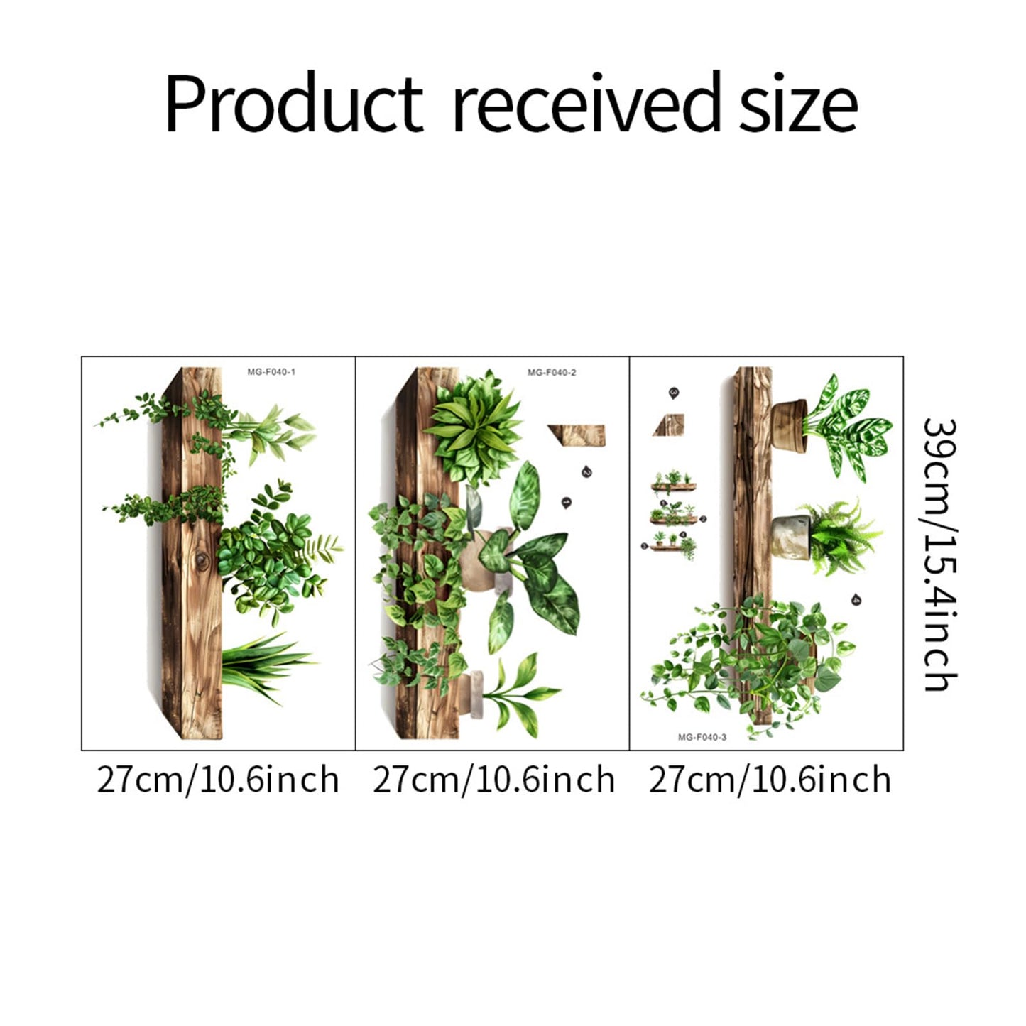 Green Plant Wall Decals 3D Bonsai Tropical Betterfly Wall Sticker Creative Vinyl Peel and Stick Removable Wall Art Decor for Living Room Bedroom Home Office (Green Plant 3)