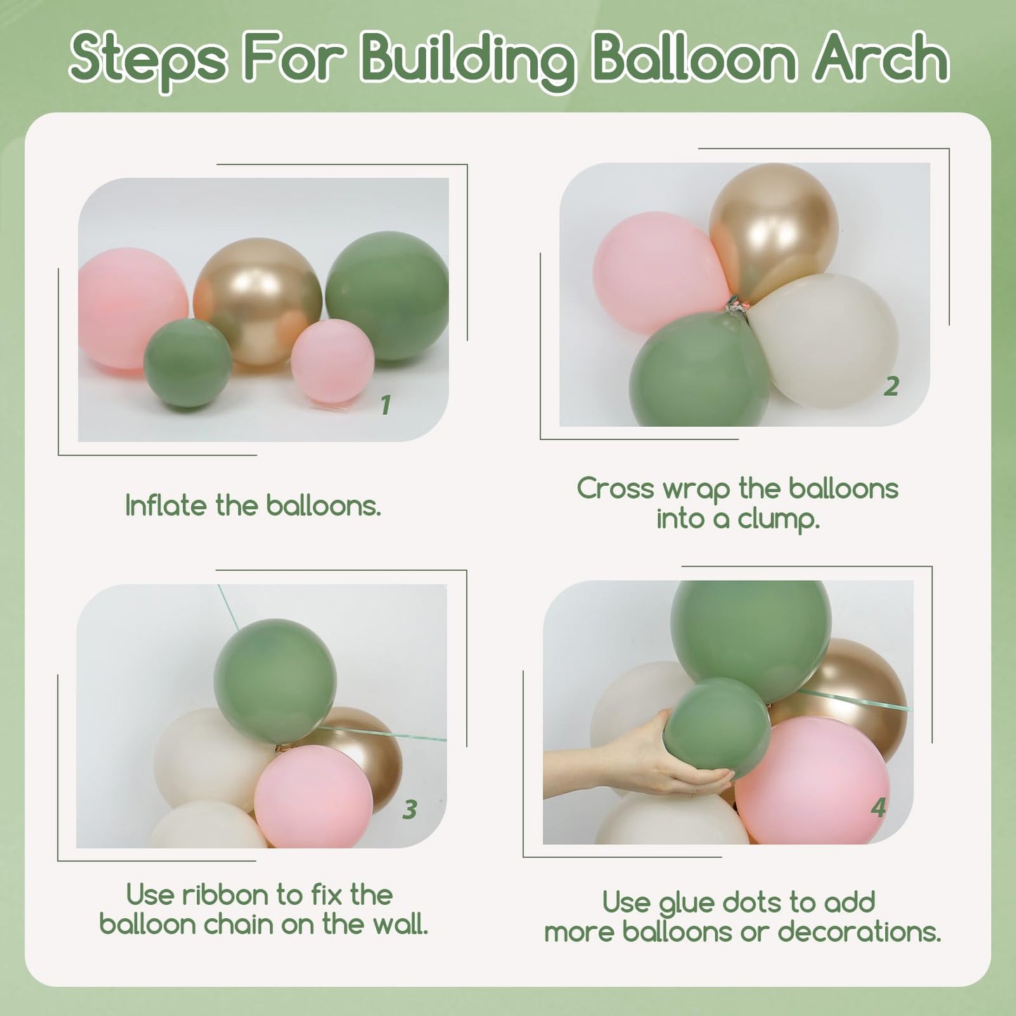 Pink and Sage Green Birthday Decorations with Light Pink Sage Green Sand White Metallic Gold Foil Balloons Fringe Curtain Banner for Happy Birthday Decorations for Women