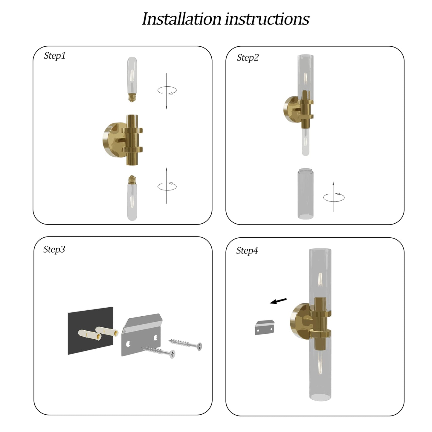 Rayogale Battery Operated Wall Sconces Set of 2, Rechargeable Wireless Wall Lights Remote Control, 10000mAh Not Hardwired Timer Dimmable Wall Lamps for Living Room Bedroom Entryway Gold 16.5 Inch