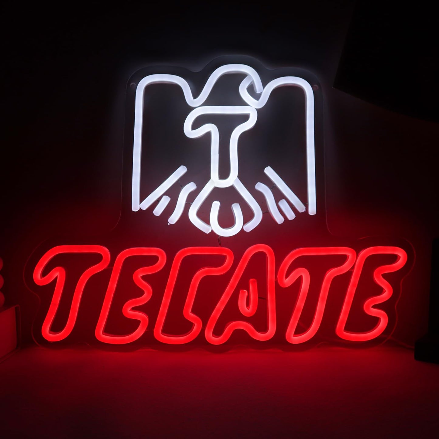Cerveiza Neon Sign - Ttecate Eagle Beer LED Bar Light, Handcrafted Pub Wall Decor for Man Cave, Tavern & Game Room - Cool Nightlight for Windows, Parties & Mexican-Themed Decor - Gift for Beer Lovers