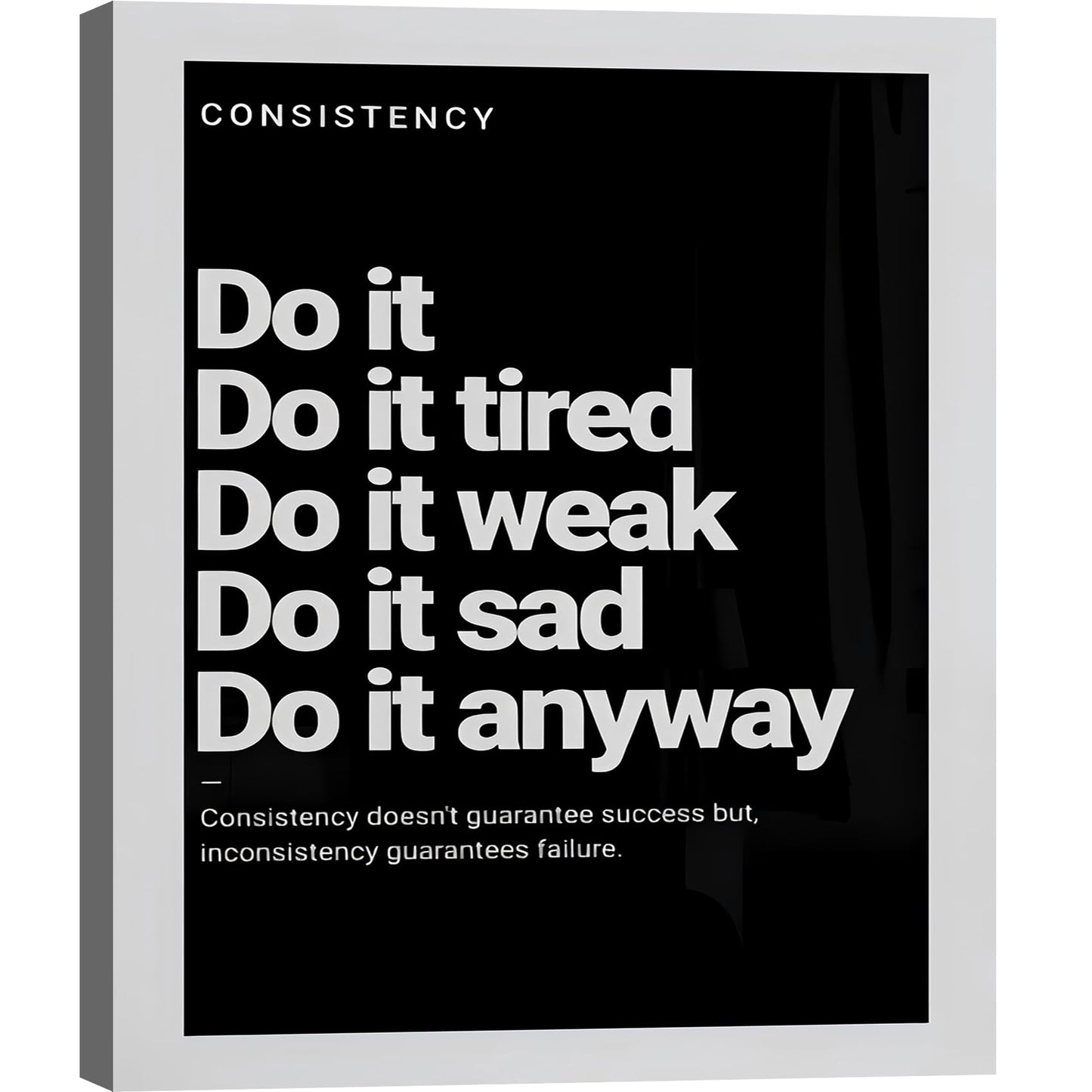 Do it Motivational Wall Decor for Office, Positive Quotes Canvas Art, Framed Wall Art for Living Room, Black and White Inspirational Poster Prints ArtWork Perfect Home Decoration P4