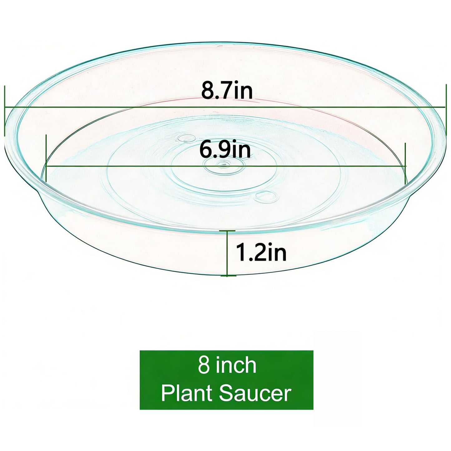 ECOESPTI 7Pcs Plant Saucer Tray, Heavy Duty Plastic Plant Drip Trays for Indoors and Outdoors, 6 8 10 12 14 16 inch Sizes, Flower Plant Water Tray Base (Brick Red 8")