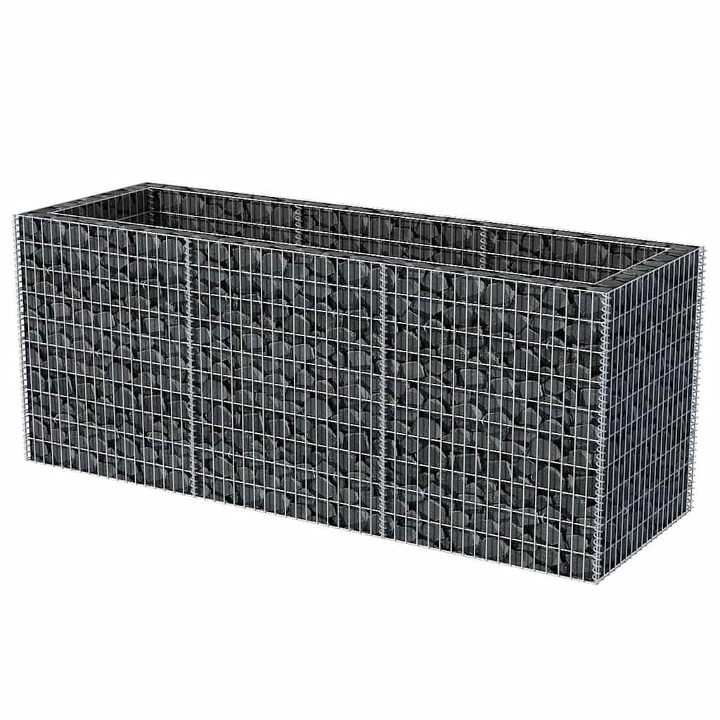 Foknhdi Galvanized Steel Gabion Raised Garden Bed 106" Large Outdoor Planter Box for Vegetables, Herbs & Flowers, Heavy-Duty Rectangular Raised Bed for Patio, Yard & Balcony Spaces