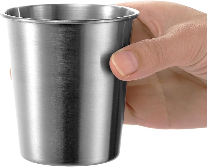 Tosnail 8 Pack 8 oz Stainless Steel Cups, Small Metal Cups, Unbreakable Drinking Glasses, Water Tumblers