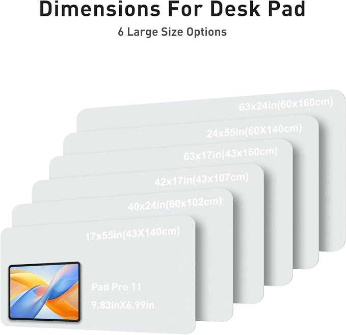 Aothia Faux Leather Desk Mat - Large Mouse Pad, Non-Slip PU Leather Blotter, Waterproof Writing Surface for Office and Home (Barely Grey, 42" x 17")