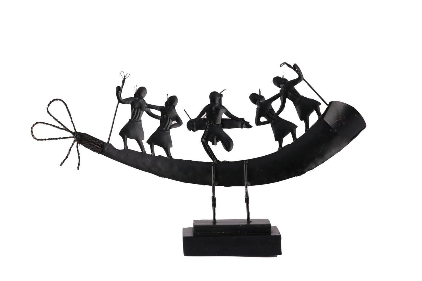 SHILP KATHA Handmade Antique Decorative Showpiece in Iron for Home décor — Home Decoration Gift Items for Living Room Bedroom House Warming | Bastar Tribal Art Dance (17 inch, Wrought Iron)