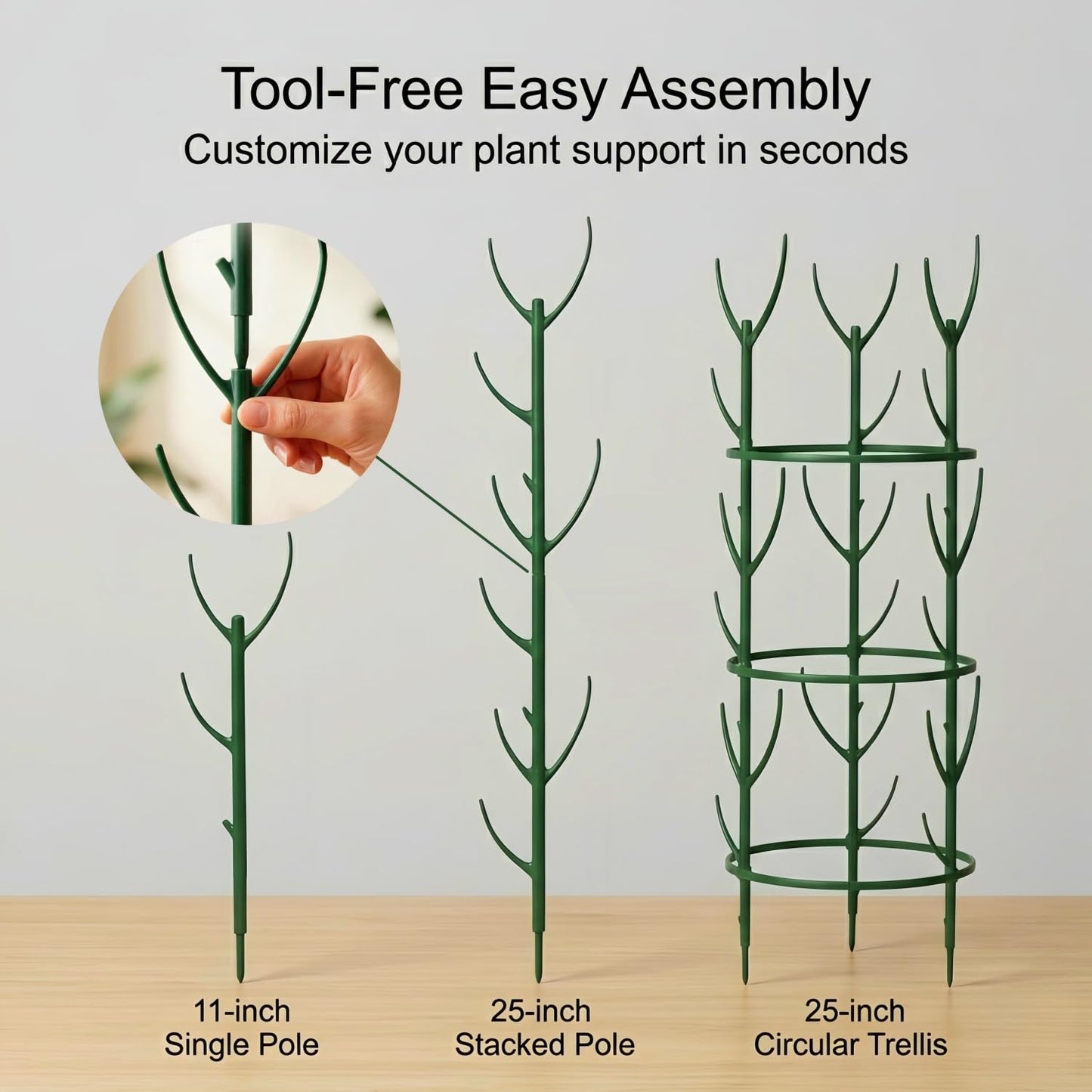 30-Pack Monstera Plant Support Stakes - Stackable Sticks for Indoor Plants up to 67" - Outdoor Garden Poles & Trellis with Tape & Twist Tie for Climbing Vines