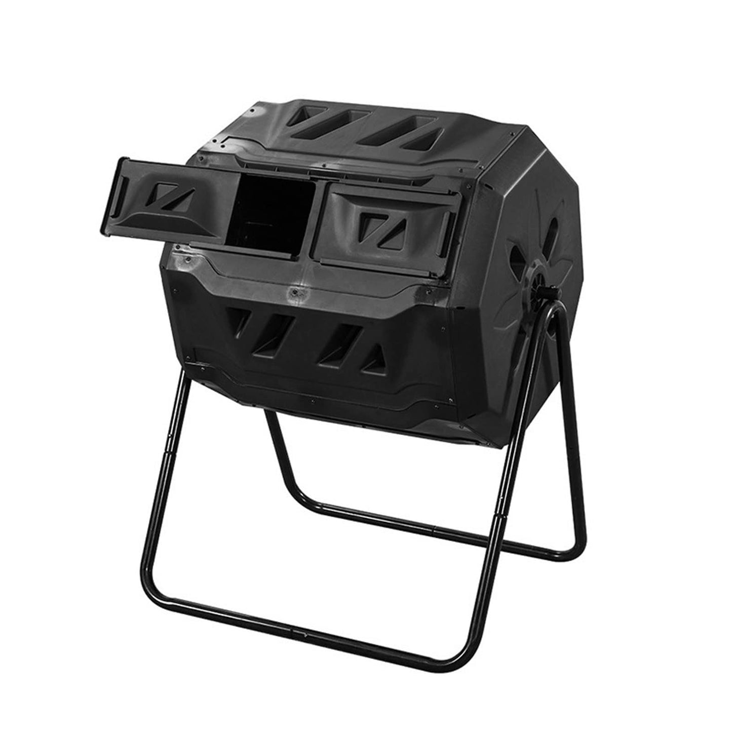 LICONG-2019 Kitchen Compost Bin, Outdoor Dual Chamber Tumbling Composter, Outdoor Rotating Compost Tumbler Bin for Garden, Kitchen, and Yard Waste, 160L/42Gallon,Indoor Compost Bin with Lid