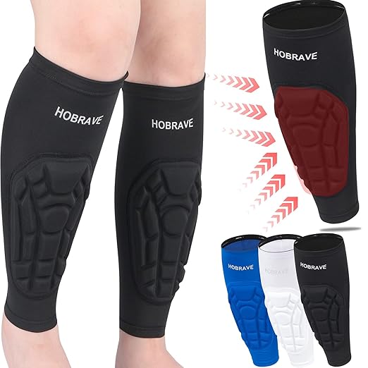 HOBRAVE Padded Calf Sleeve Shin Supports for Sports Pair