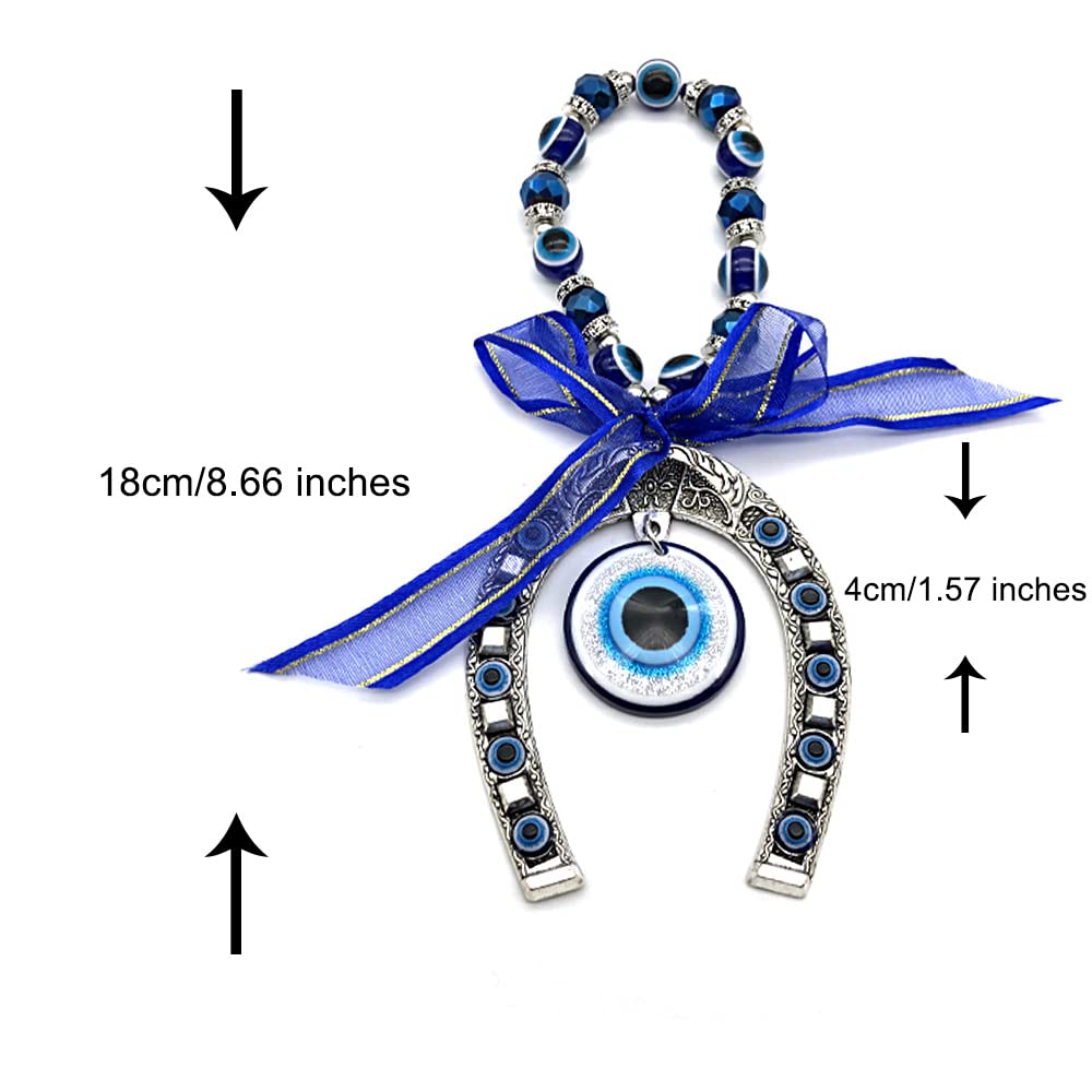 Blue Evil Eye Decor Wall Hanging Ornament Amulet for Home, Office, Car Decoration-Sign of Protection, Blessing and Strength
