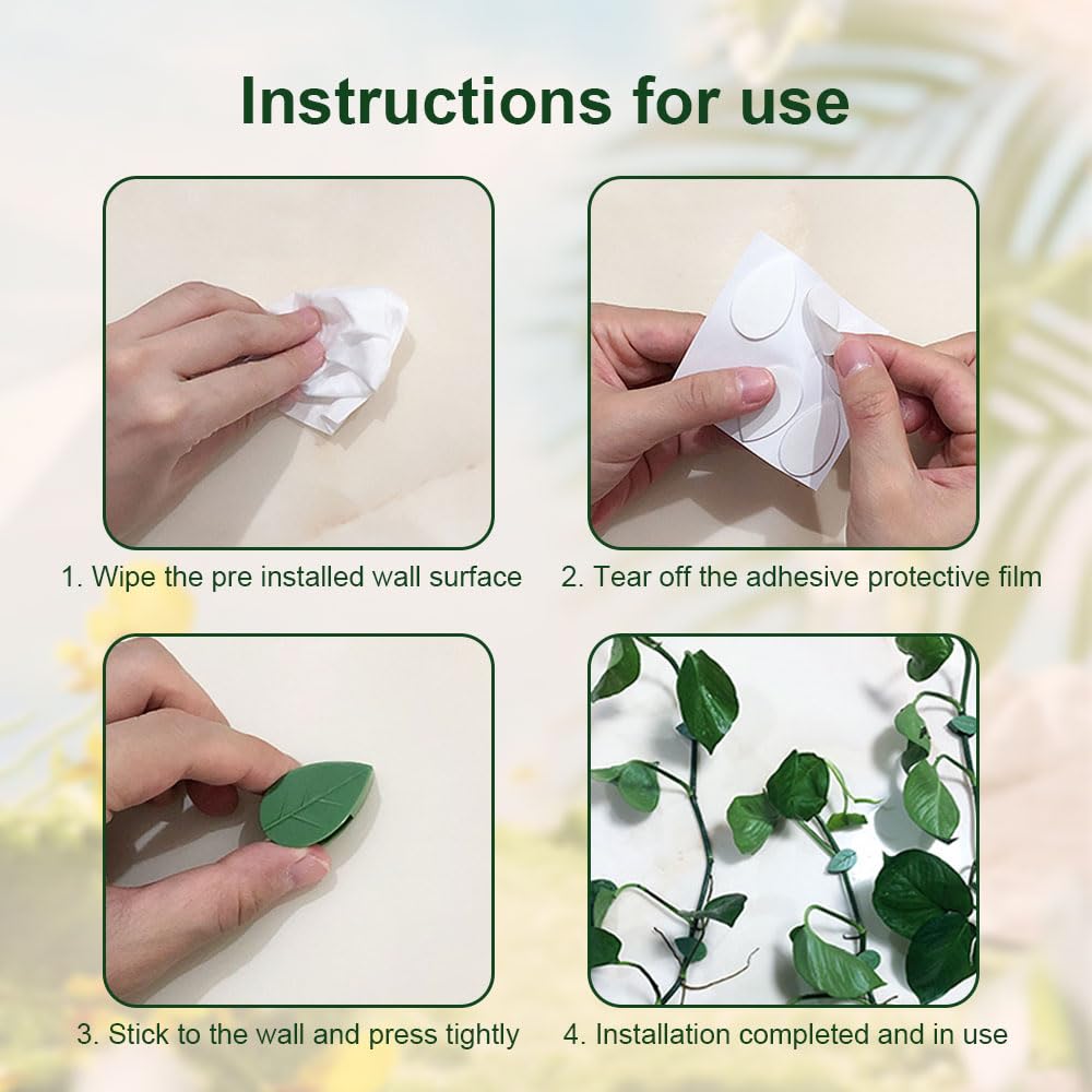 100 PCS Plant Climbing Wall Fixture Clips, Plastic Plant Clips Climbing Plant Wall Clips for Vines, Plant Support Clips Plant Vine Wall Clips Plant Fixture Clips Vine Holder for Indoor Plants (Green)