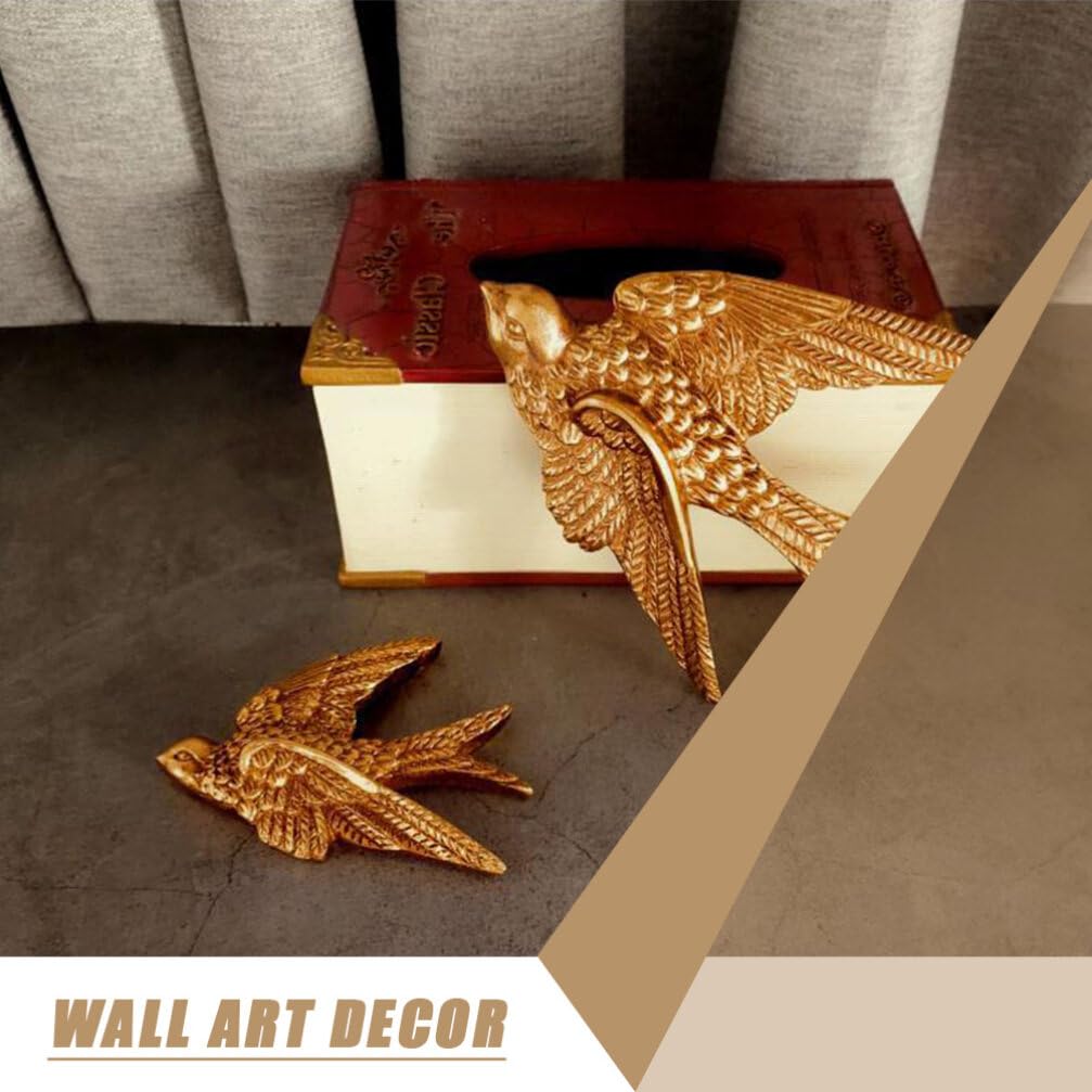 VOSAREA Bird Wall Art Bird Wall Figurine Sow Sculpture Resin Hanging Decor 3D Sculpted Floating Sculpture Antique Sow Hanging Ornament (4.72X3.93X1.18inch)