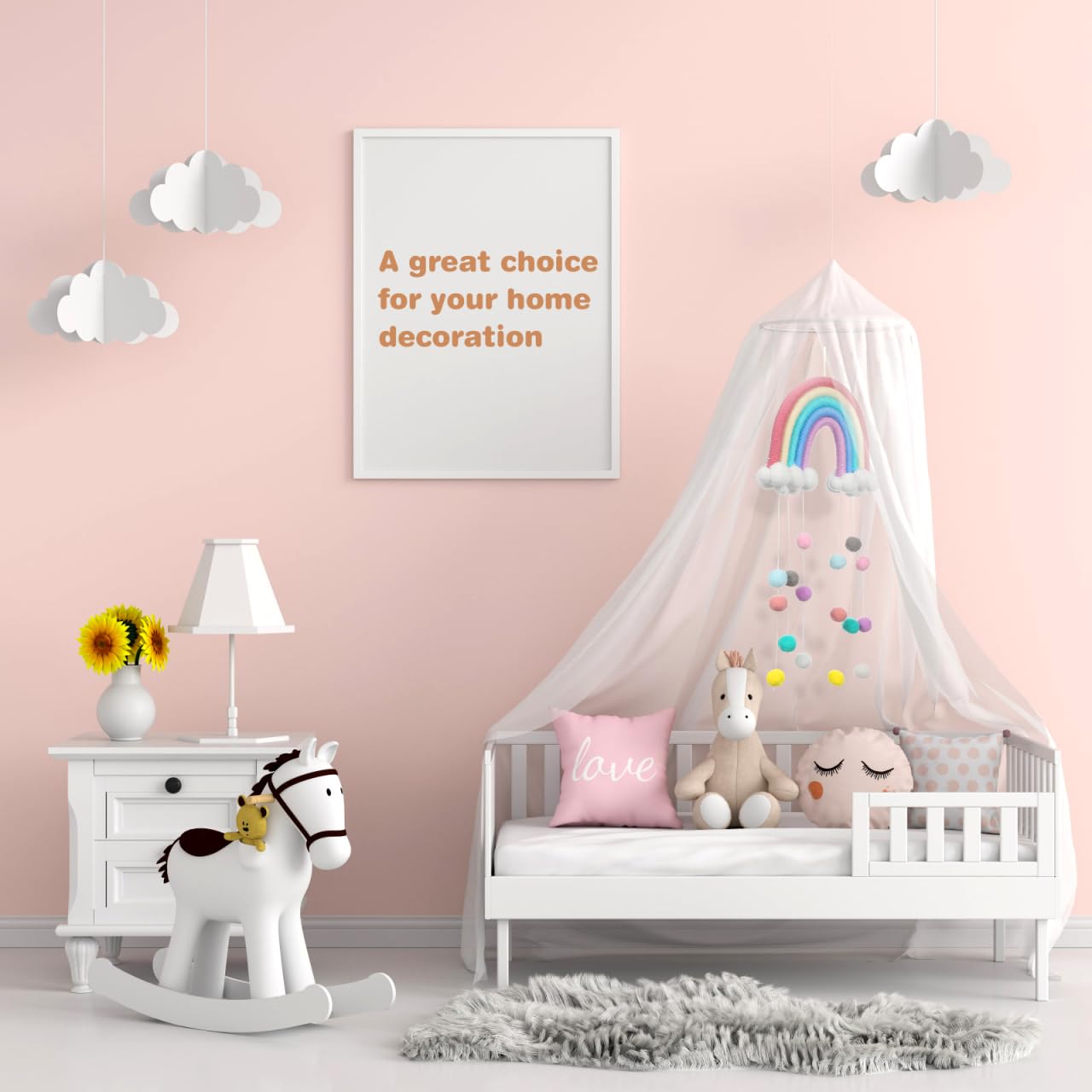 Alipis Boys and Girls Room Wall Pendant Cloud Rainbow Ornament Raindrops Nursery Wall Decor for Bedroom Cute Boys and Girls Tent Accessories Material