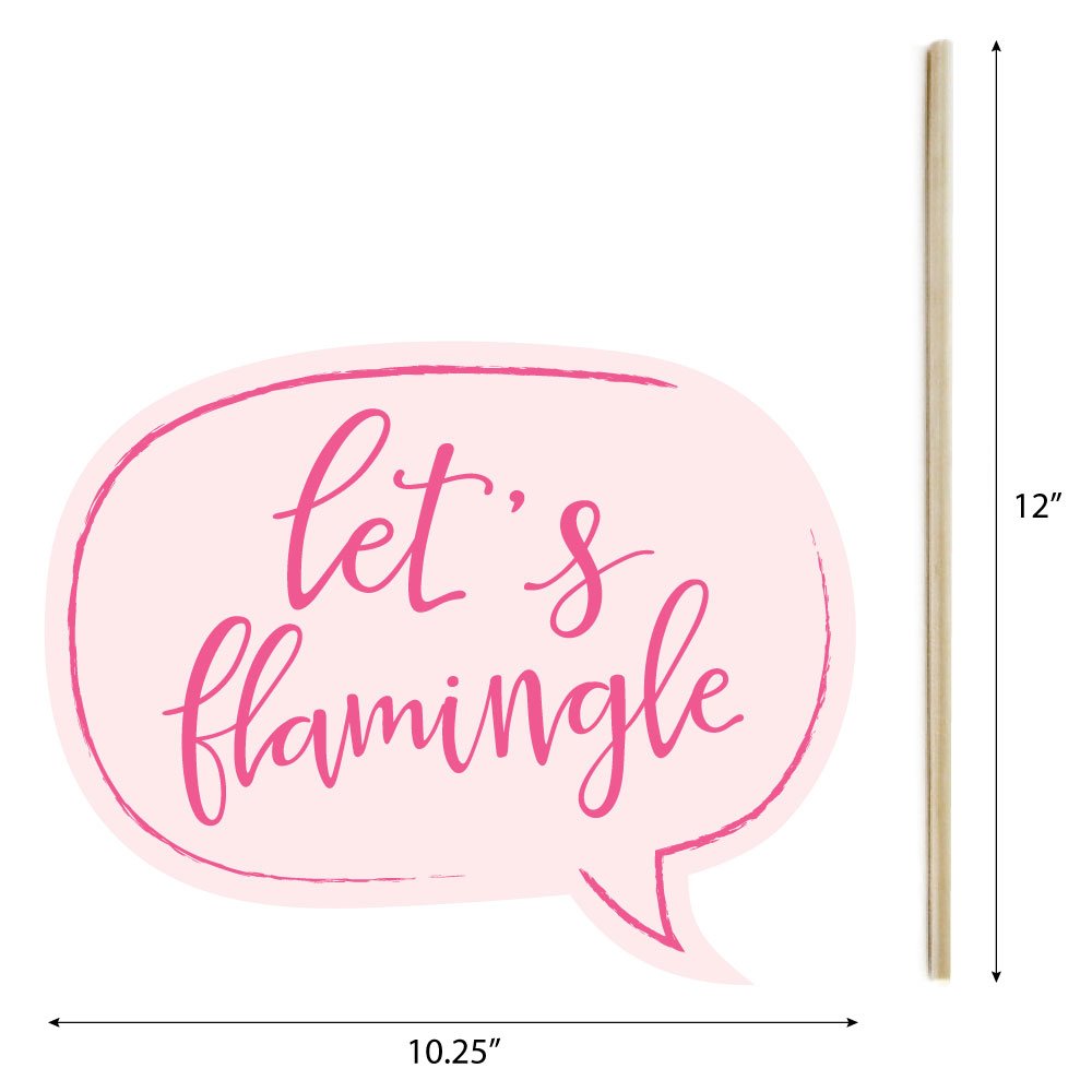 Big Dot of Happiness Pink Flamingo - Party Like a Pineapple - Tropical Summer Party Photo Booth Props Kit - 20 Count