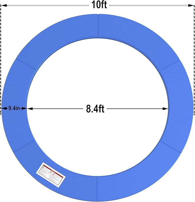 LANGXUN Universal Trampoline Repalcement Safety Pad, 8ft 10ft 12ft 14ft 15ft 16ft Waterproof Surround Spring Foam Cover for Round Frame