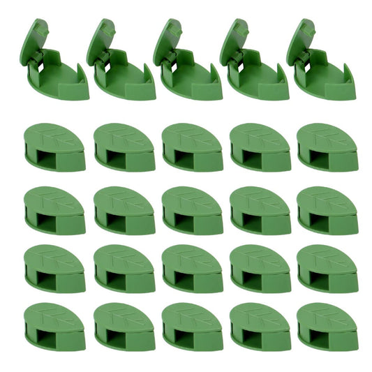 100 PCS Plant Climbing Wall Fixture Clips Self-Adhesive Hook Vines Traction Clips Plant Fixer Invisible Wall Vines Fixing Clips Garden Plants Green Leaf Simulation for Climbing Plants Clips Fixing