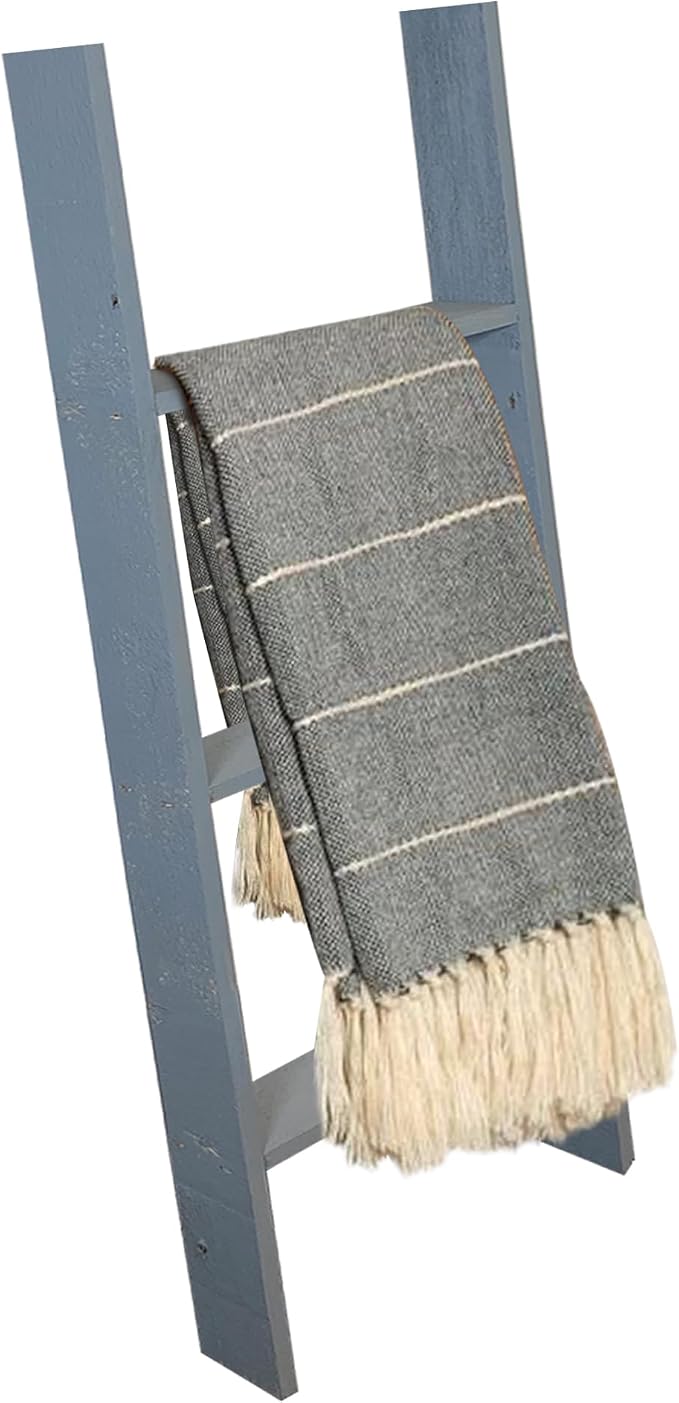 BARNWOODUSA Throw Blanket Ladder – Fully Assembled Reclaimed Wood – Rustic Decorative Ladder for Towels, Quilts, & More – Perfect Farmhouse Decor for Bathroom, Porch, or Living Room,3ft.