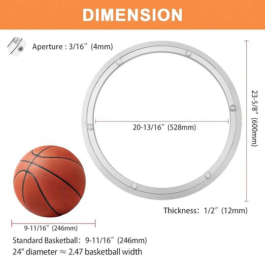 TamBee 24 Inch Lazy Susan Hardware Turntable Bearing 380 LBS Load Capacity Heavy Duty Lazy Susan Parts Kit Rotating Ring Mechanism for Dining Tables, DIY Projects(Base Only)
