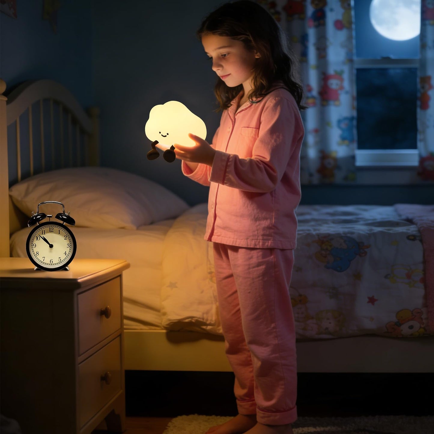 YISUN Cloud Night Light, Cute Silicone Nightlight for Baby Toddler, Rechargeable LED Nursery Lamp with Timer, 3 Level Dimmable Soft Squishy Night Lamp Gift for Bedroom Kids Room Decor
