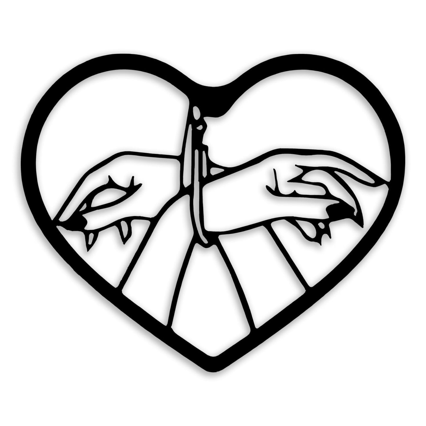 Romantic Heart Metal Wall Decor - Gothic Room Decor Wall Art Home Decor for Living Room, Bedroom, Dining Room, Bathroom, Office (Black)