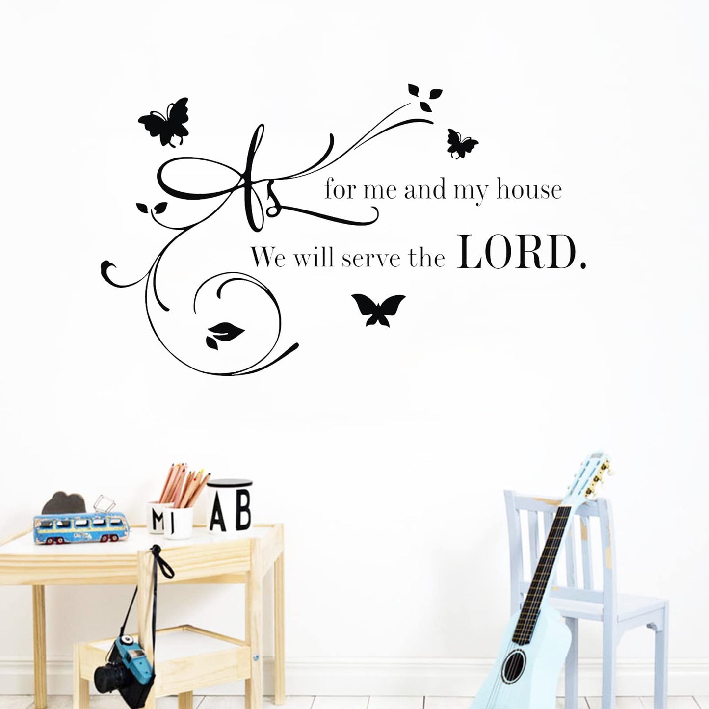 Bible Verse Wall Stickers Decorations for Bedroom Vinyl Decals for Living Room Bathroom Dorm, Inspirational Quotes Christian Scripture Jesus Prayer Religious Home Art Family Decor Sayings Sign-We Will