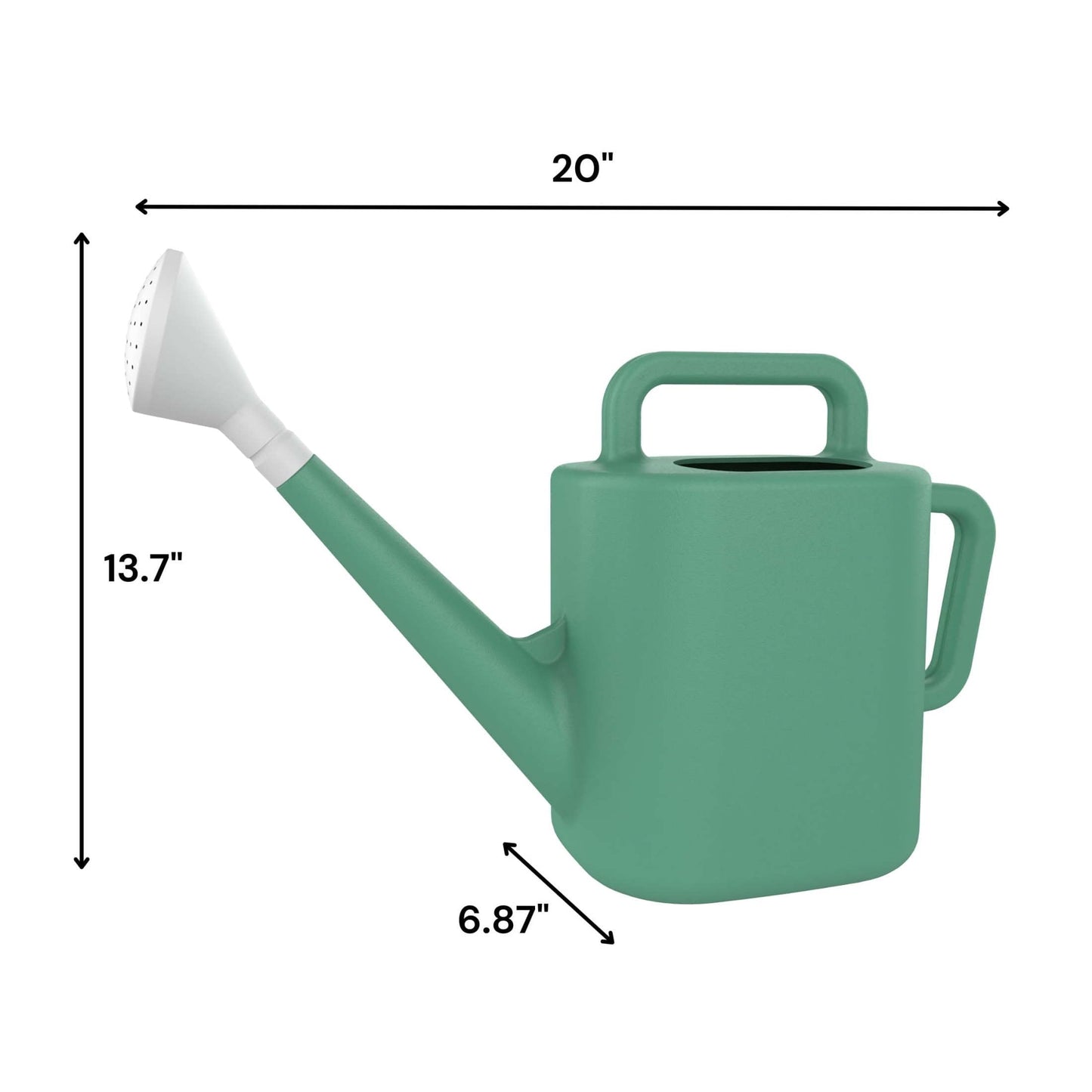2 Gallon Resin Watering Can Green Lily – Top & Side Dual Handle for Easy Carry & Pour, Offset Opening Mess-Free Refill, Sturdy Garden Watering Can for Indoor & Outdoor Plants