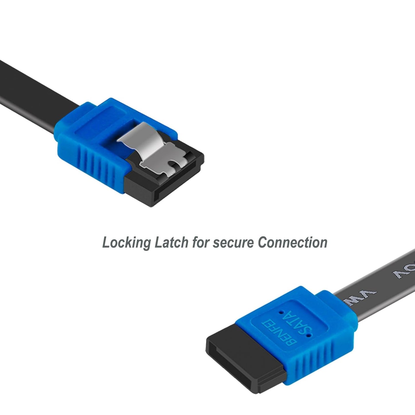 3 Pack 6Gbps 18 Inch SATA Cable III, Benfei SATA Cable III Straight HDD SDD Data Cable with Locking Latch for SATA HDD