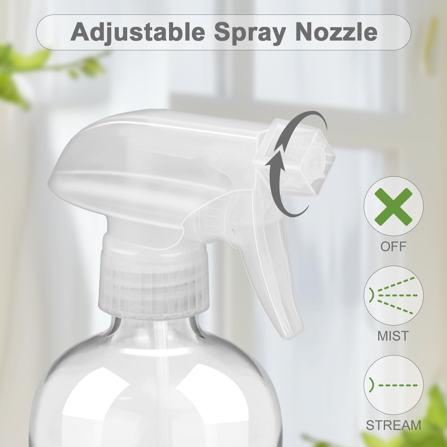 Worldgsb 2 Pack Glass Spray Bottles with Silicone Sleeve, 16 oz Empty Refillable Containers with Adjustable Spray Nozzles, Spray Bottles for Hair, Cleaning Solutions and Plants White