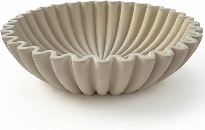 OAKOA Concrete Decorative Bowl - Organic Modern Home Decor Bowl - Decorative Objects - Cement Fruit Bowl - Modern Organic Home Decor