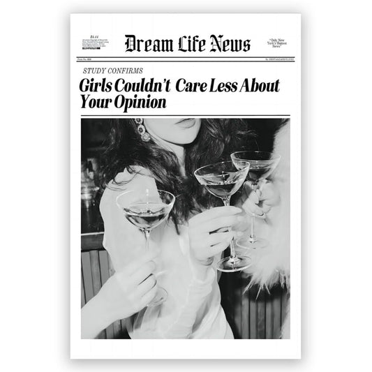 Generic Retro Black and White Newspaper Wall Art Trendy Cocktail Girly Bar Cart Decor Prints Posters Vintage Photos Suitable for Home Bar Bedroom Wall Decor 8x12inch Unframed, style-1