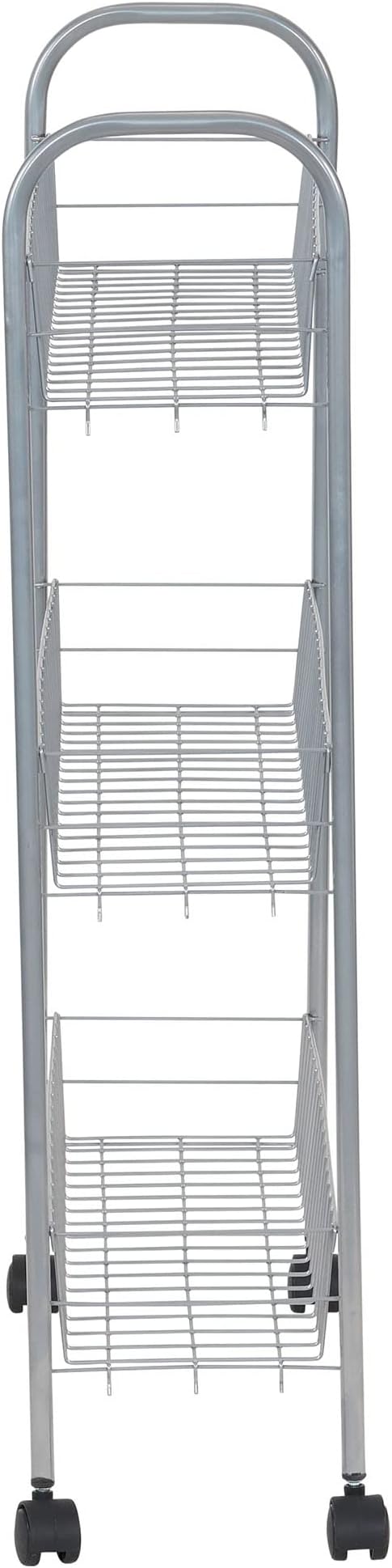 Household Essentials Slim Storage Cart, 3 Shelf Storage Cart with Wheels, Perfect for Laundry Rooms, Bathrooms, Pantries, Kitchens and More