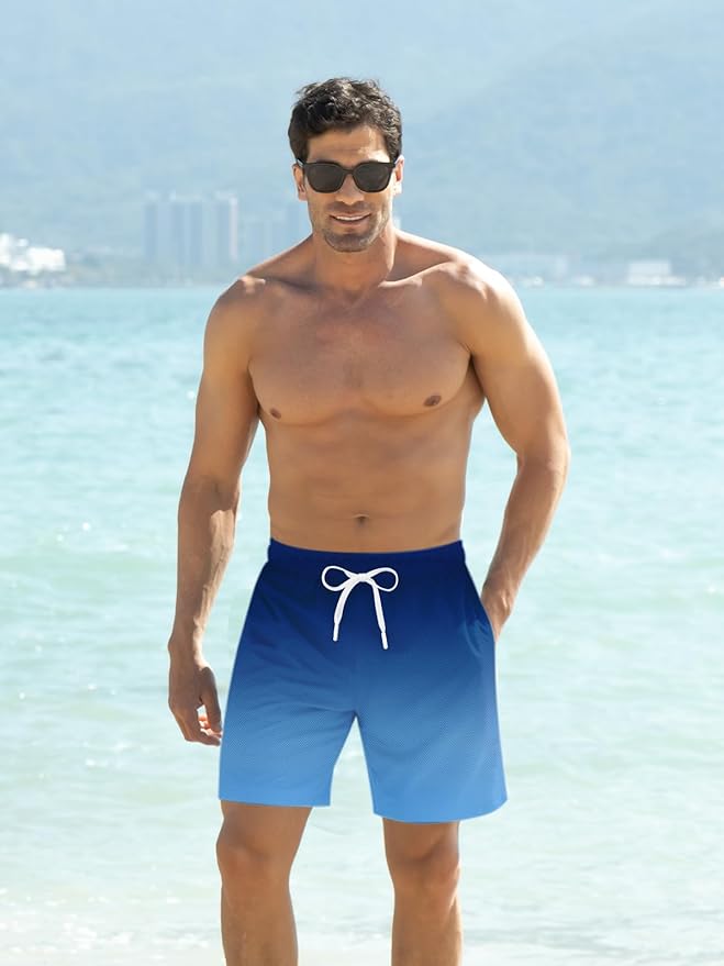 Goodstoworld Mens Swim Trunks with Compression Liner 9'' Inseam Quick Dry Swimsuit Shorts M-3XL