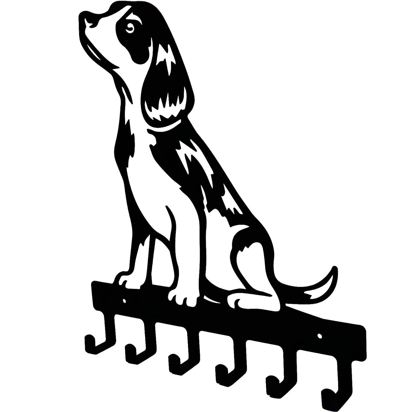 FQIZHIXIU Dog Hooks of Metal One-Piece 6 Hook for Hats Coats Keys Belts Towel Storage Hooks A Gift for Dog Lovers(Beagle)(C1)