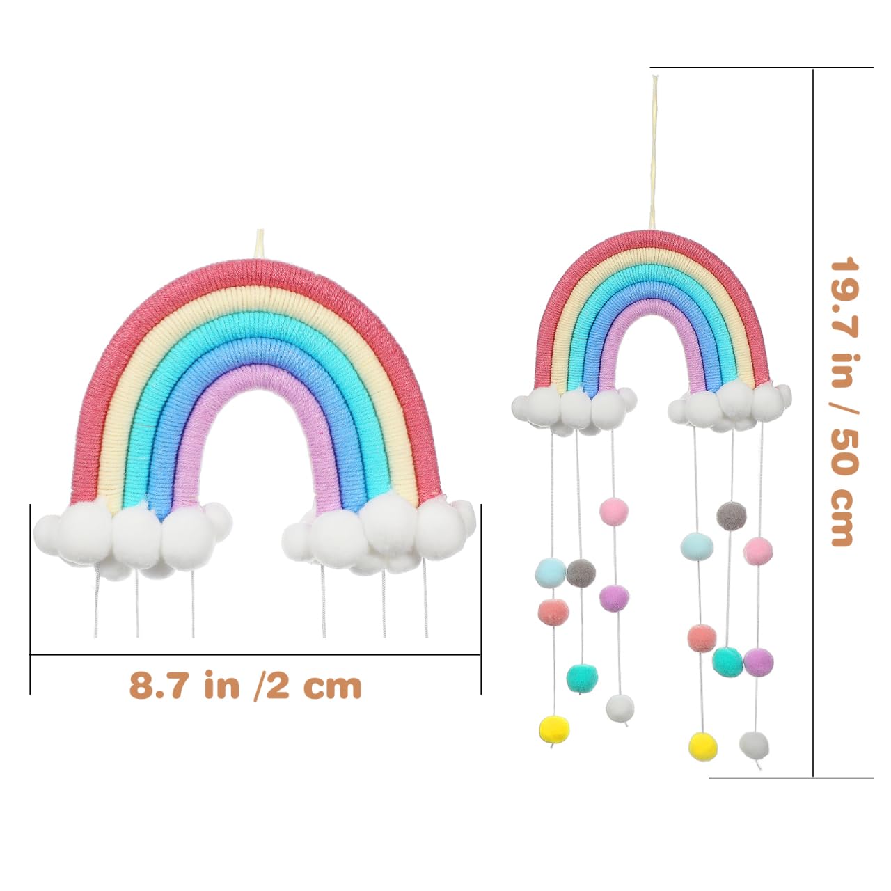Alipis Boys and Girls Room Wall Pendant Cloud Rainbow Ornament Raindrops Nursery Wall Decor for Bedroom Cute Boys and Girls Tent Accessories Material