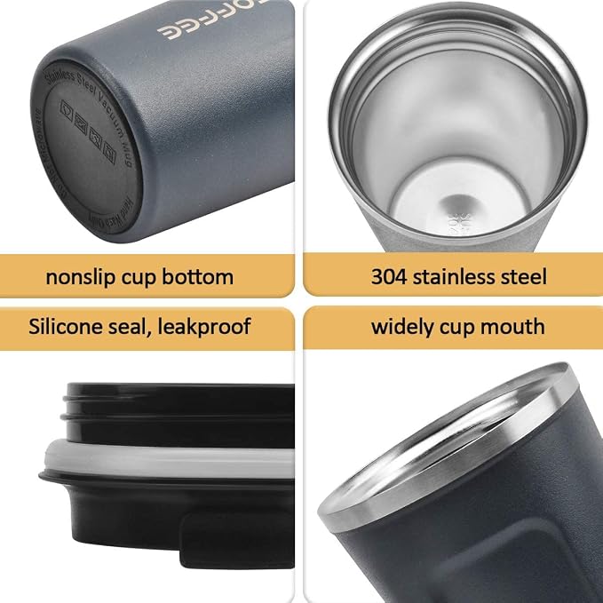 CS COSDDI 12 oz Stainless Steel Vacuum Insulated Tumbler - Coffee Travel Mug Spill Proof with Lid - coffee Cup for Keep Hot/Ice Coffee,Tea and Beer (Tibetan blue)