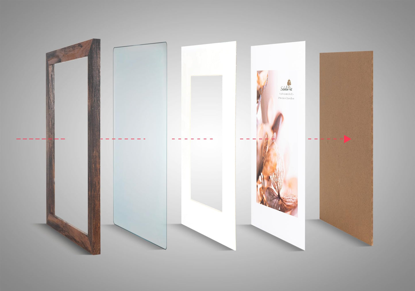 Scholartree Wooden Brown 8x10 Picture Frame 2 Set in 1 Pack can Display 8x10 picture without mat or 5x7 picture with mat