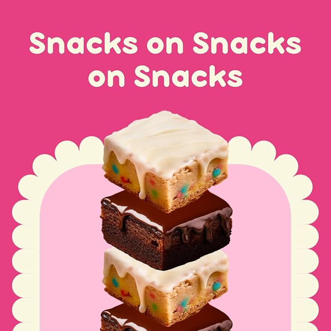 Prime Bites Protein Brownie, High Protein, Collagen Fortified Low Sugar Treat, Delicious Snack - 12 Bars per Box (Birthday Cake Blondie)