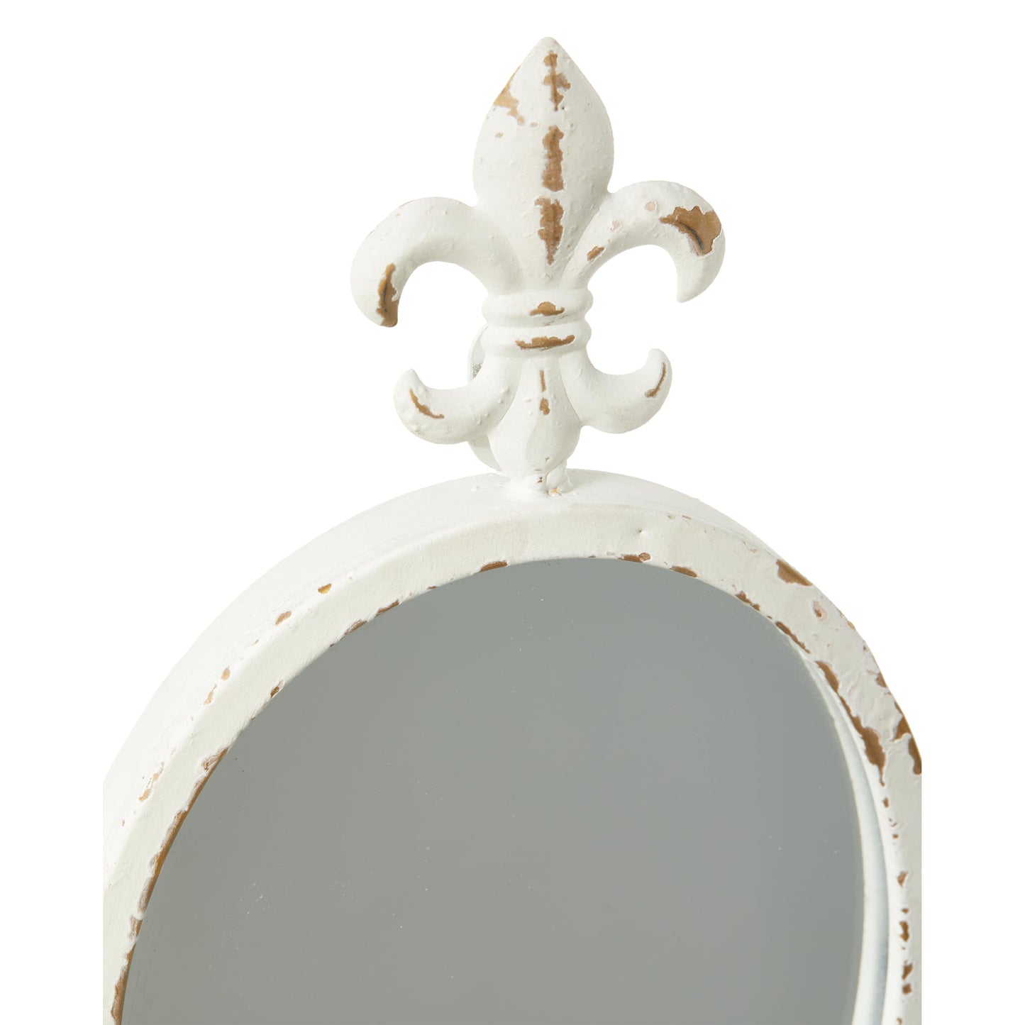 SOFE Metal Shabby Chic Wall Sconces Set of Two Candle Holder, Oval Mirrored Wall Candle Holder for Taper Candles, Iron White Candle Sconces for Living Room, Farm House Home Decor