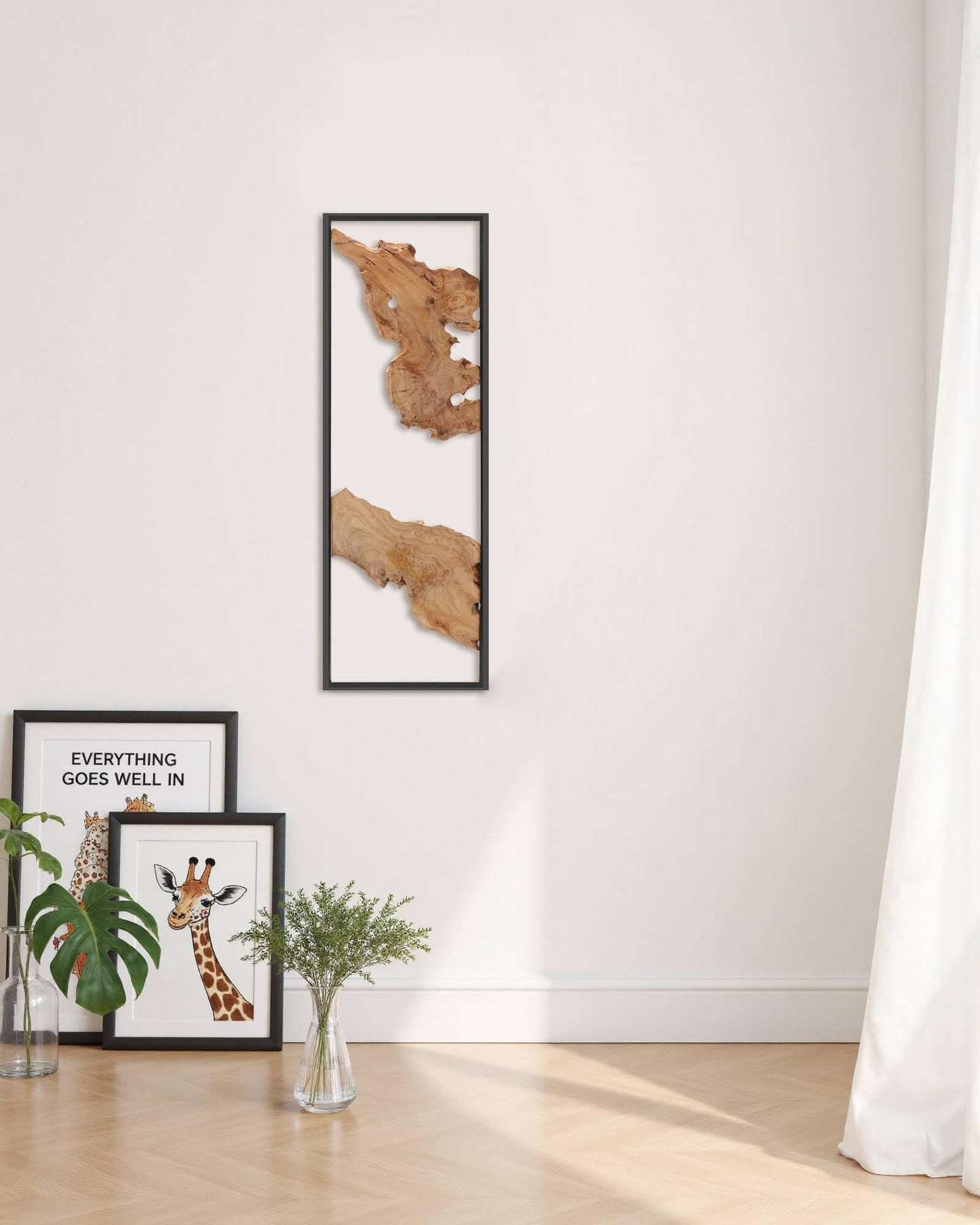 36''×12''Rustic Wood Wall Art–Handcrafted Natural Wood Decor, One-of-a-Kind Design for Living Room, Bedroom, Statement Display or Office