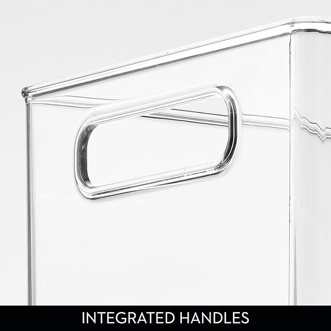 iDesign Stackable Fridge Bin - Kitchen Storage Bin for Pantry, Cabinets, or Fridge, Set of 4, Clear
