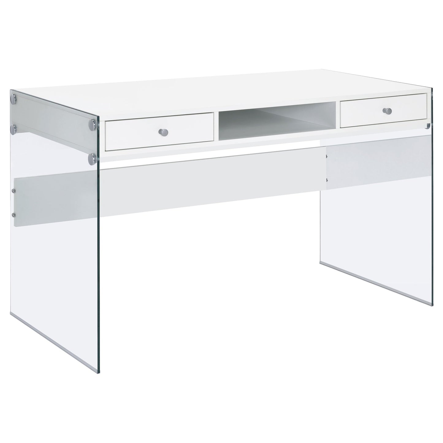Coaster Home Furnishings Dobrev 48-inch 2-Drawer Writing Desk White High Gloss 800829