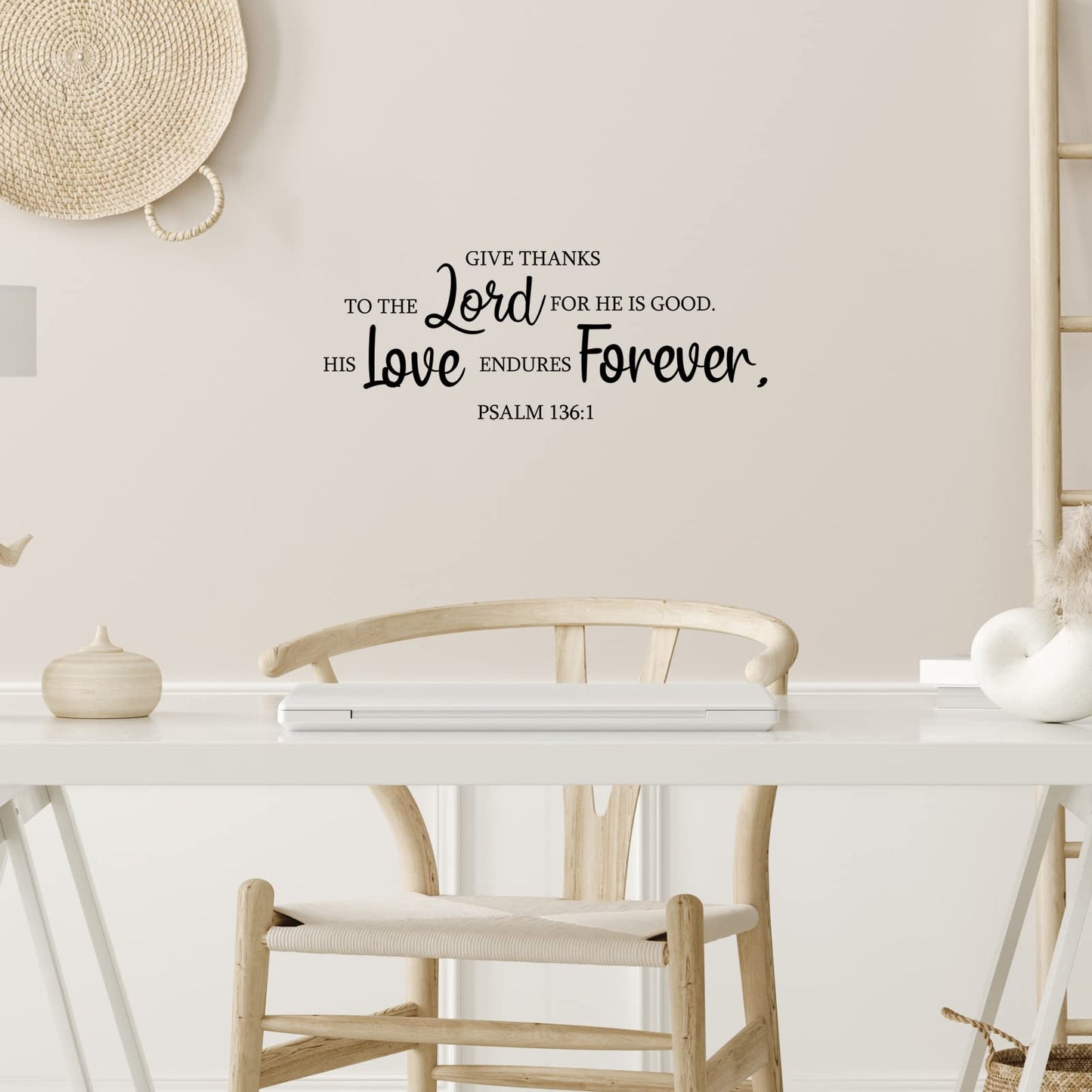 BBTO Bible Verse Wall Stickers Inspirational Quote Wall Decals Religious Motivational Scripture Sticker Peel and Stick for Bedroom Living Room Office Bathroom(We Love Because He First Loved Us)