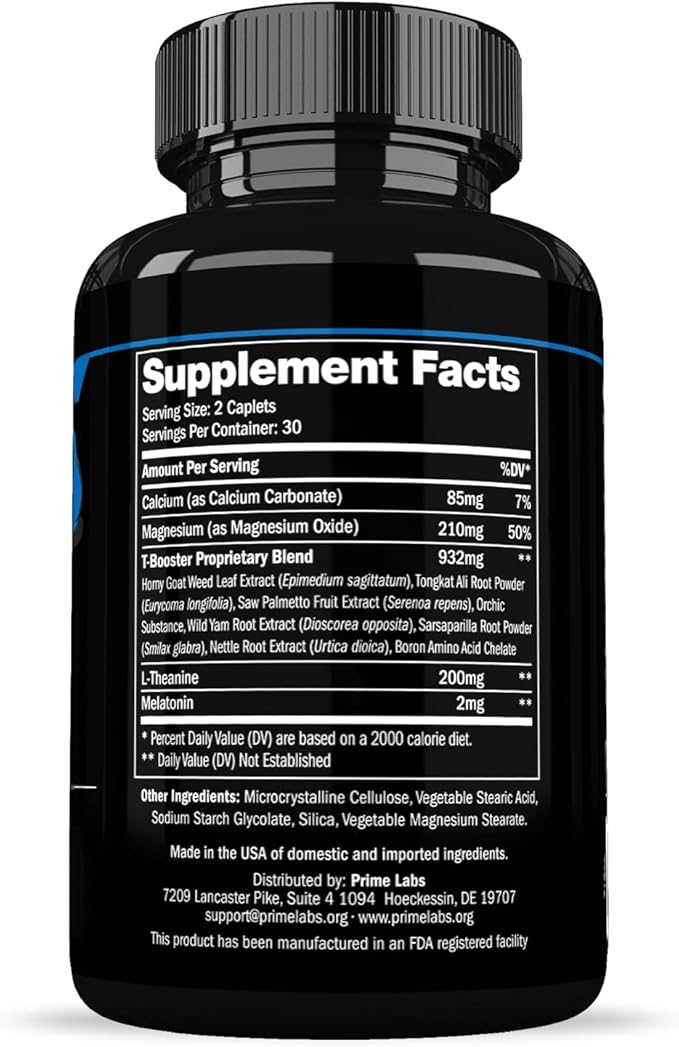 Prime Labs Night Duty - Nighttime Testosterone Booster & Sleep Support - PM Rest & Muscle Recovery Supplements - 60 Count