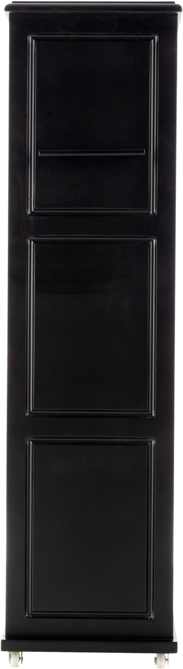 Lavish Home 3-Tier Slim Rolling Storage Cart - 16.7” x 9” Narrow Rolling Cart with Handle and Wheels for Bathroom, Laundry Room, and Kitchen Organization - Pull-Out Home Organizers (Black)