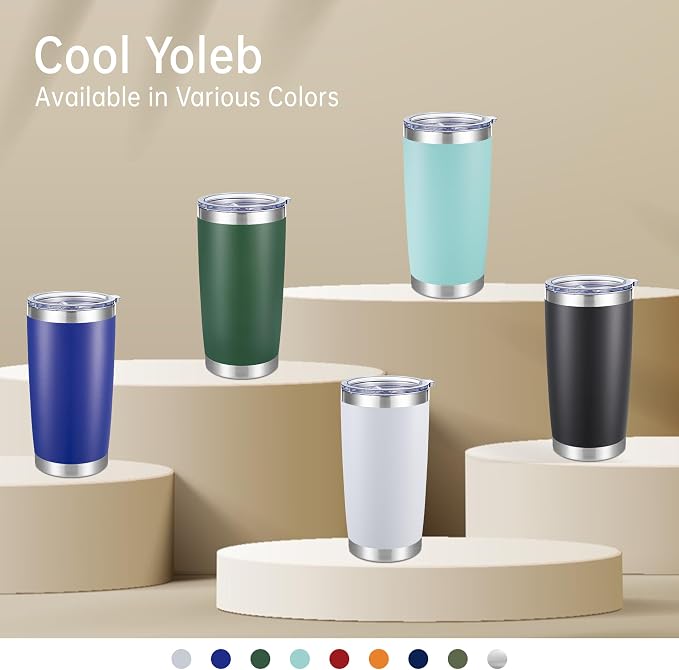 20 oz Tumblers Bulk Stainless Steel Tumbler with Lid Double Wall Vacuum Insulated Coffee Mug 20oz Powder Coated Cup for Hot and Cold Drinks, Turquoise, 12 pack