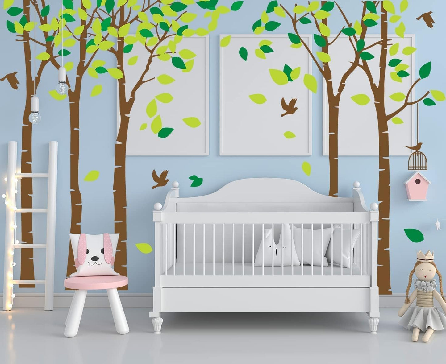 Giant Jungle Tree Wall Decal Tree Wall Sticker Removable Vinyl Sticker Mural Art Room Nursery Bedroom Living Room Decoration (103.9x70.9)