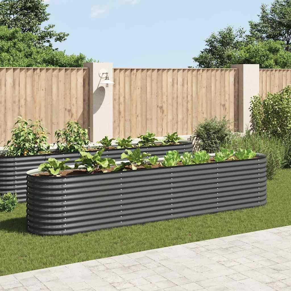 Mhdvray Galvanized Raised Garden Bed 157.5 x 31.5 x 31.9 in, Grey Metal Planter for Patio, Balcony & Backyard, Large Outdoor Box for Vegetables, Herbs & Flowers