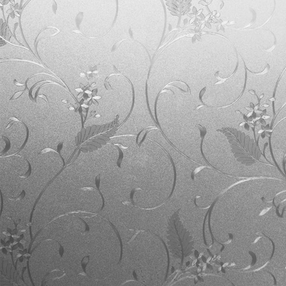 Static Cling Non-Adhesive Frosted Glass Window Film for Decorative Decals and Privacy Covering on Shower Doors and Bathroom Doors (Vine, 17.7'' x78.7'')
